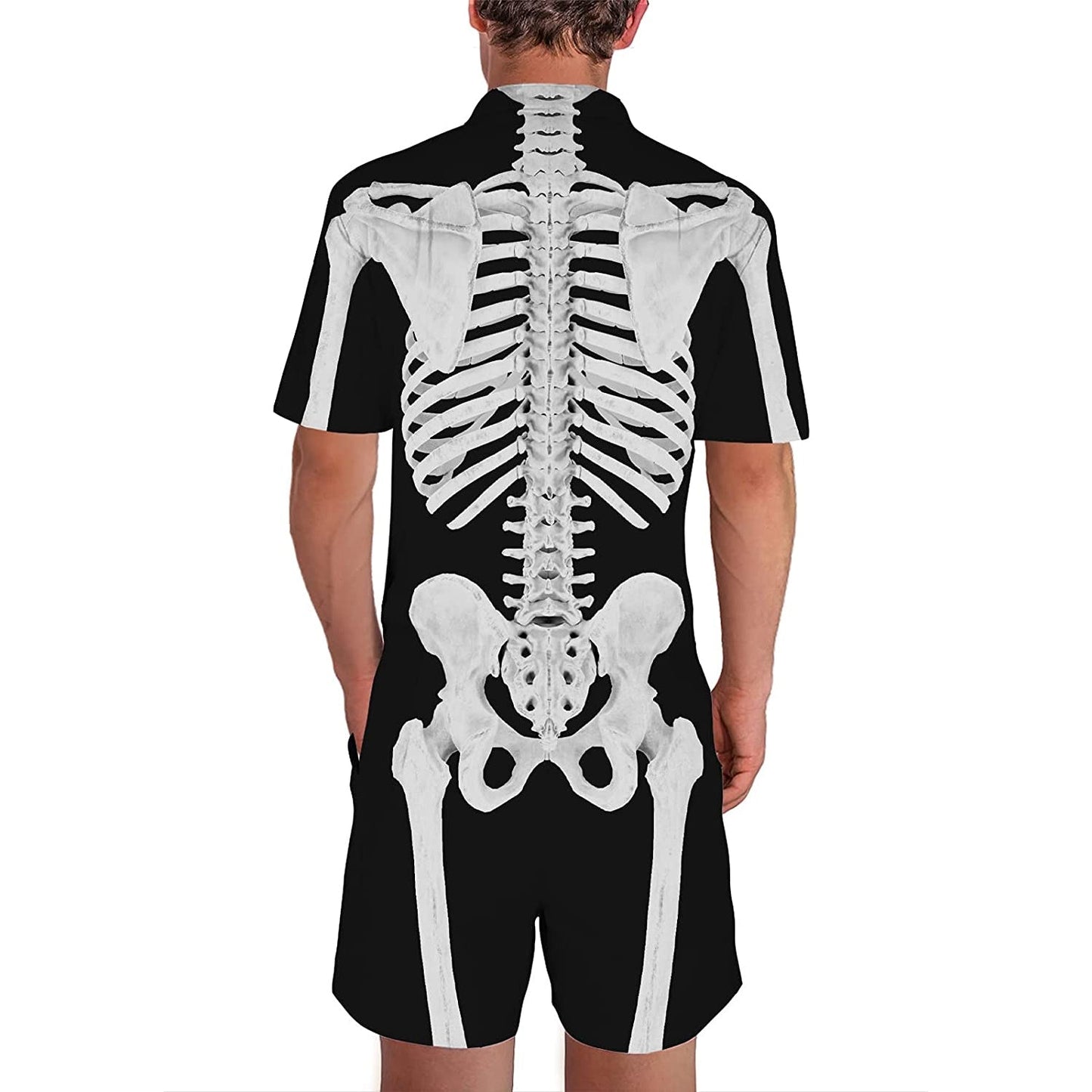 Skeleton Halloween Male Romper