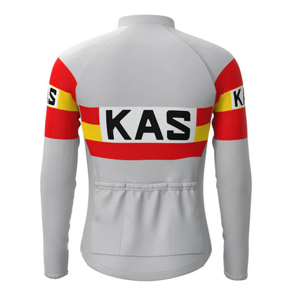 KAS – Graues, langärmliges Vintage-Radtrikot