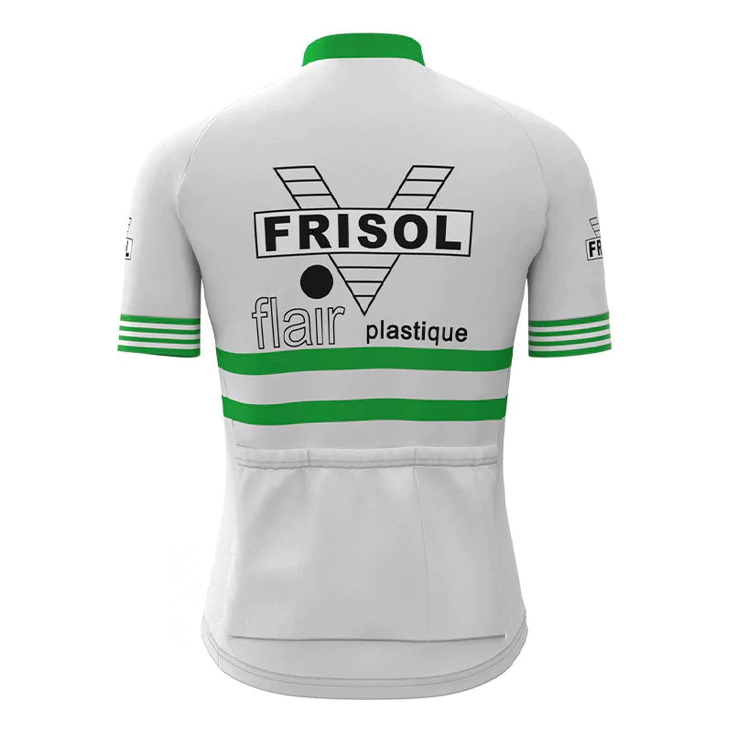 Frisol Groen Vintage Korte Mouw Fietsshirt Top