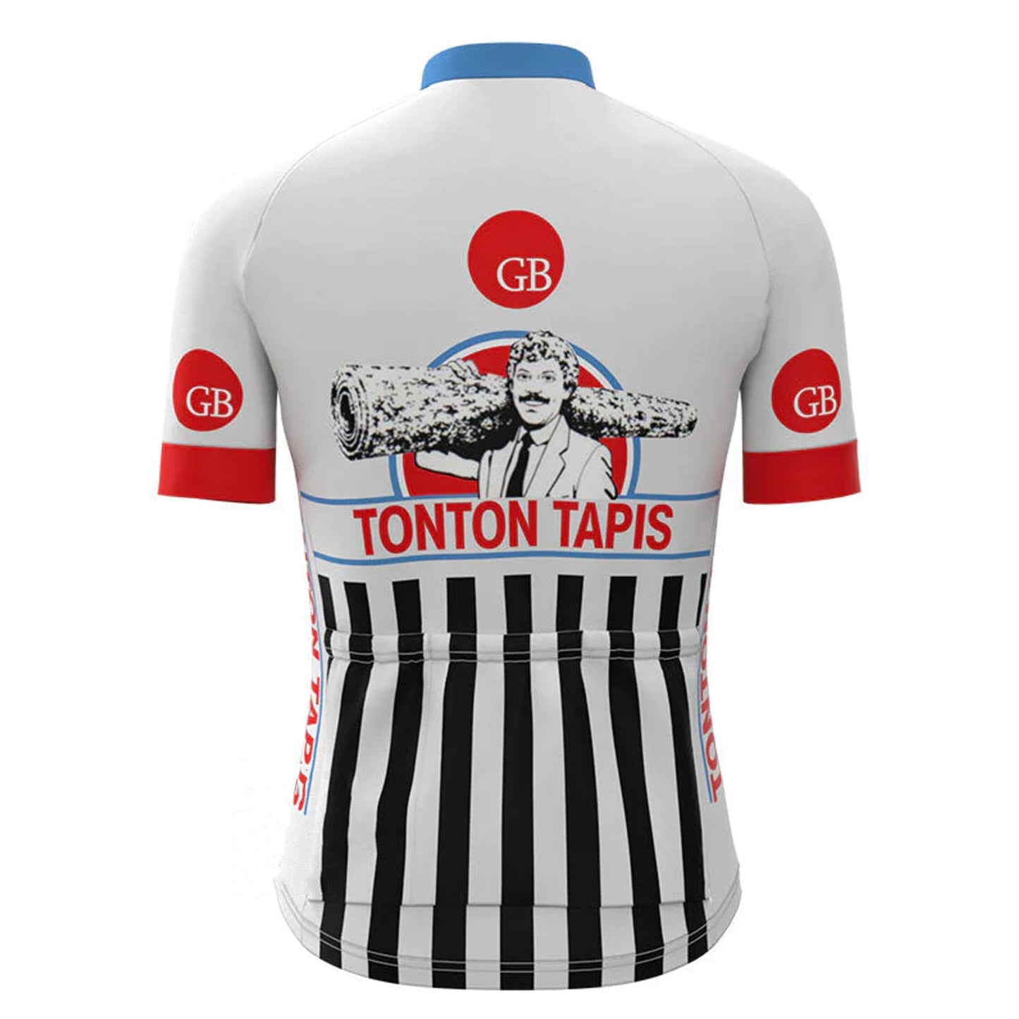 Tonton Tapis GB Wit Vintage Korte Mouw Fietsshirt Top