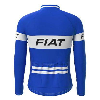 FIAT Blauw Vintage Lange Mouw Fietsshirt Top