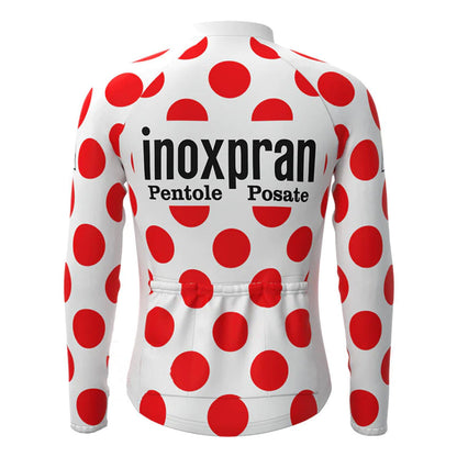 Inoxpran – Rotes Vintage-Langarm-Radtrikot-Oberteil