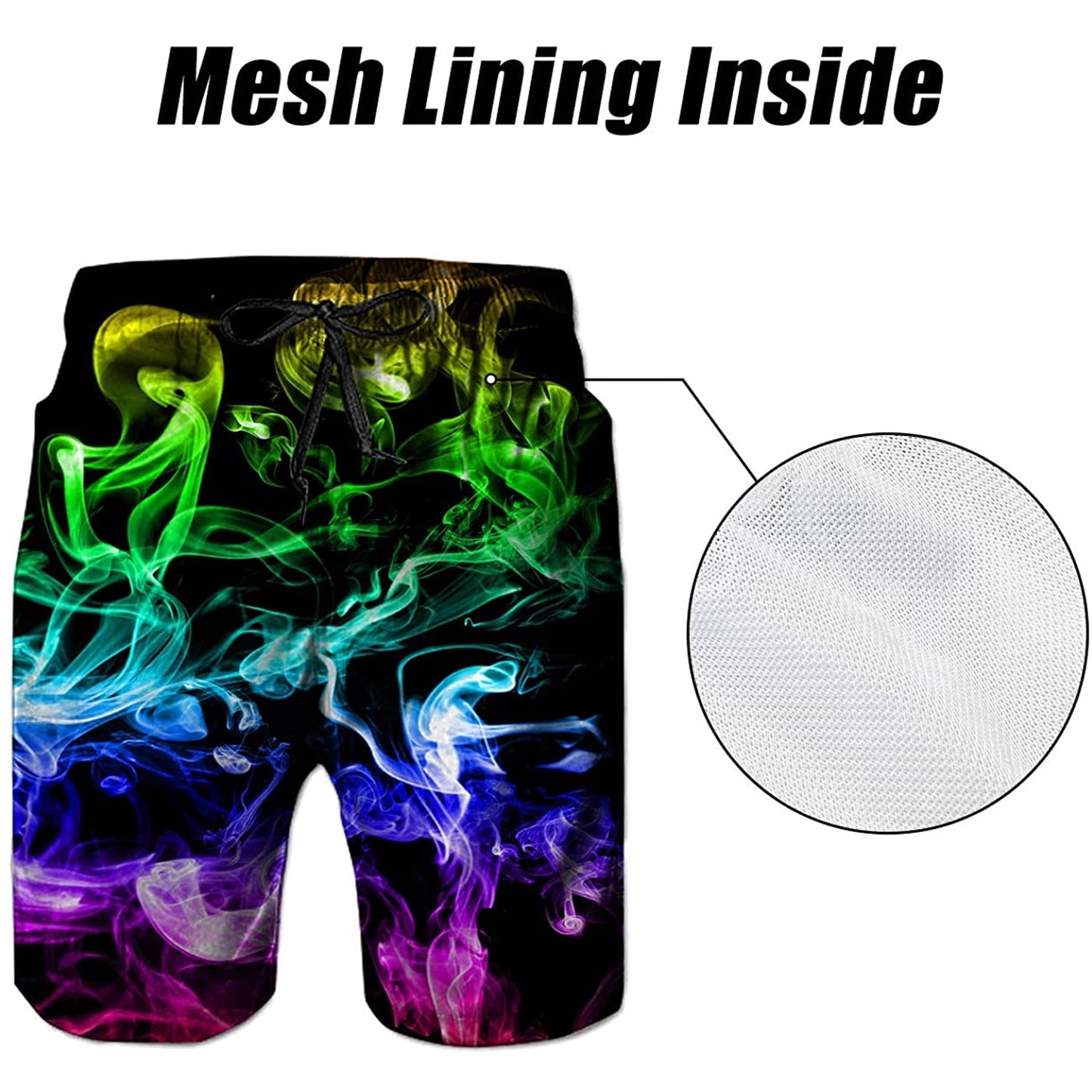 Colorful Smoke Funny Swim Trunks