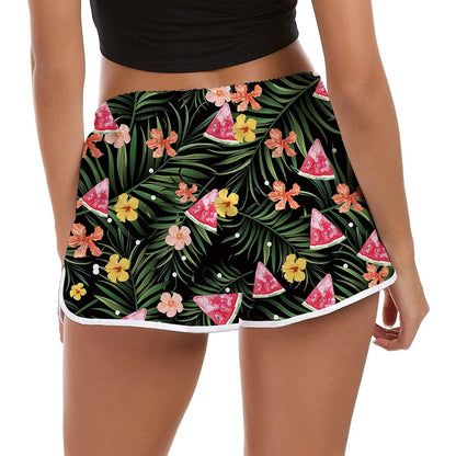 Tropische watermeloen grappige boardshorts voor dames