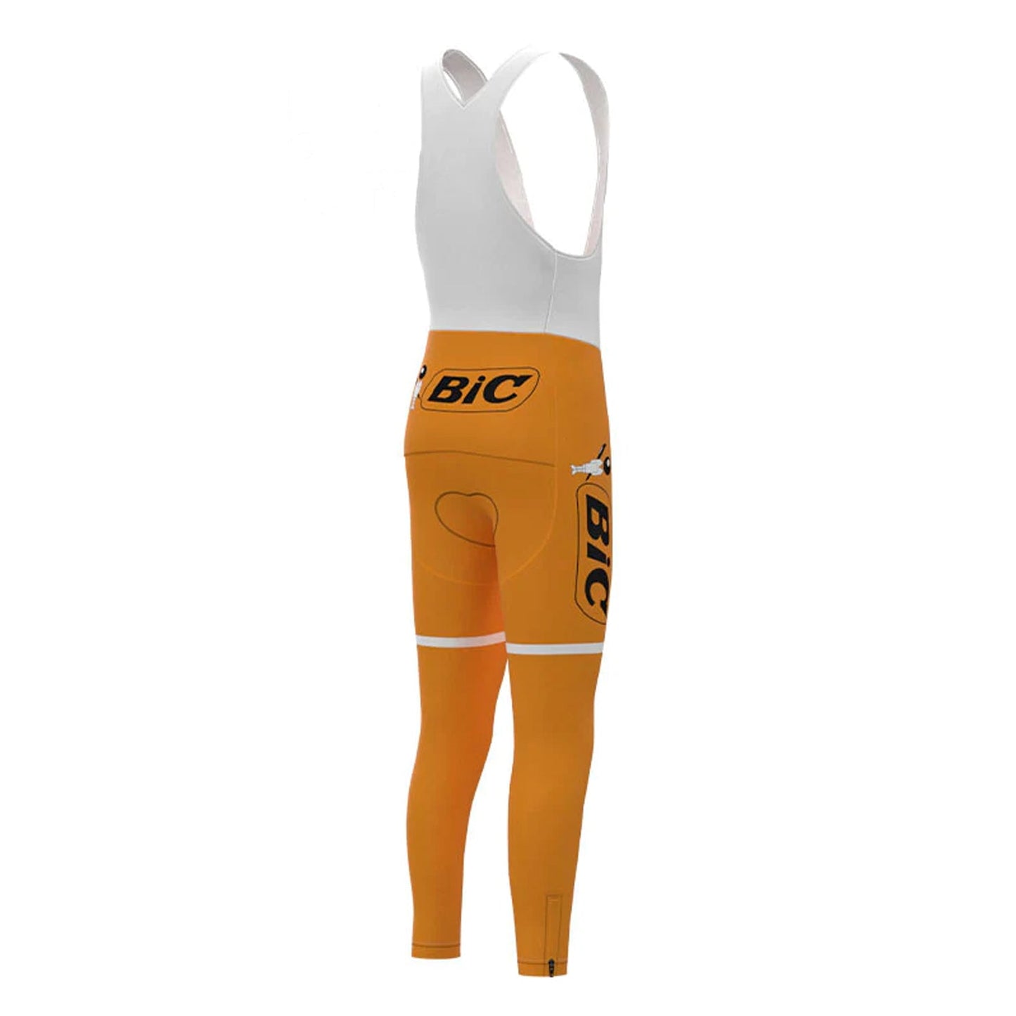 BIC Oranje Vintage Lange Mouw Fietsshirt Bijpassende Set