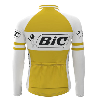 BIC – Passendes Set aus langärmeligem Vintage-Radtrikot in Gelb