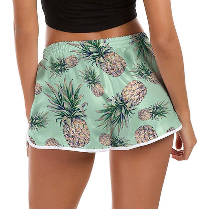 Lichtgroene ananas grappige boardshorts voor dames