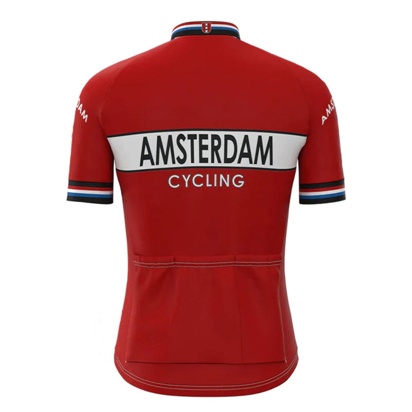 Amsterdam Rood Vintage Korte Mouw Fietsshirt Top