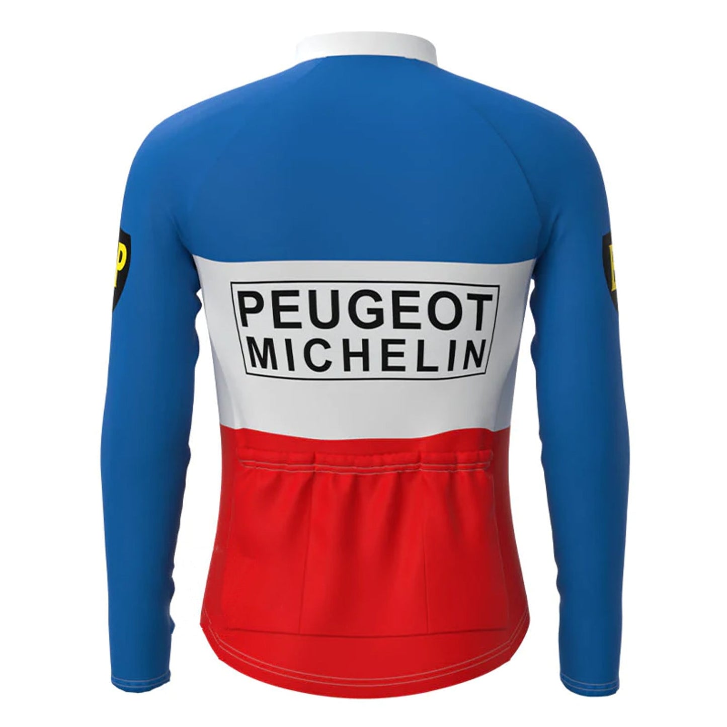 Peugeot Blauw Rood Vintage Lange Mouw Fietsshirt Top