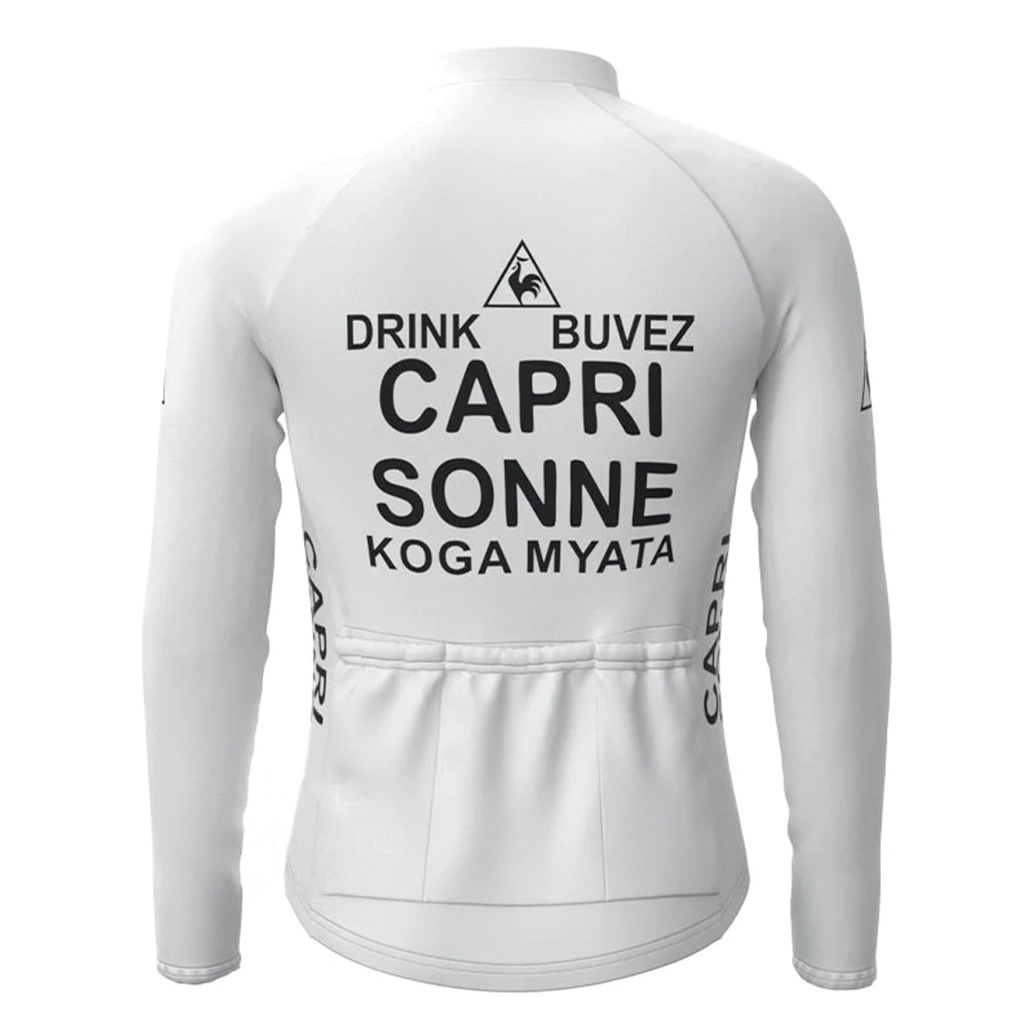 Capri Sonne Wit Vintage Lange Mouw Fietsshirt Top