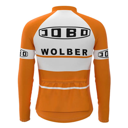 JOBO – Oranges langärmliges Vintage-Radsport-Trikot