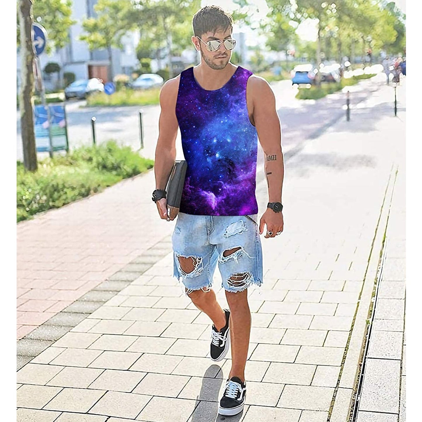 Lustiges Tank Top mit Galaxie-Motiv