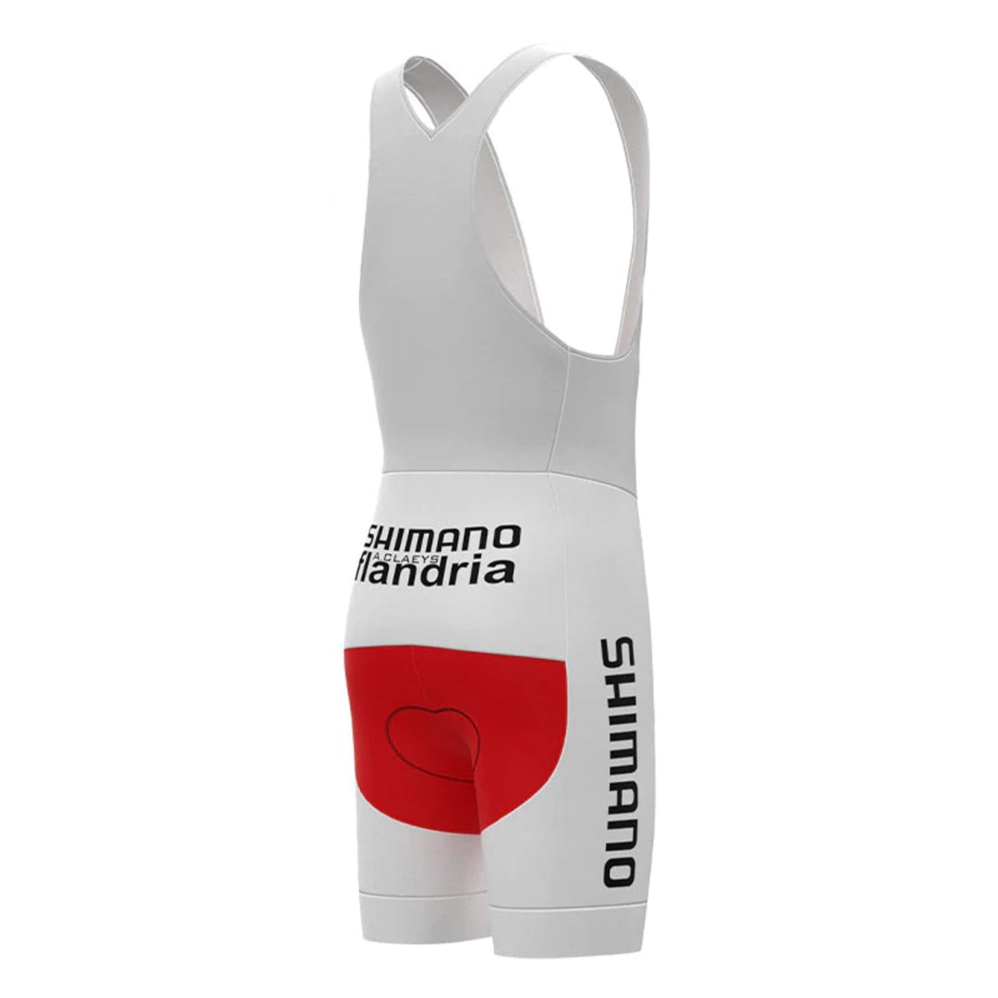 Shimano Flandria Vintage-Radsport-Trägershorts, Rot