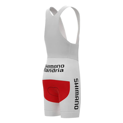 Shimano Flandria Vintage-Radsport-Trägershorts, Rot