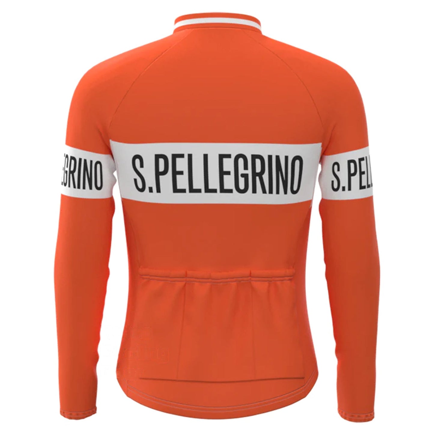 San Pellegrino Oranje Lange Mouw Fietsshirt Bijpassende Set