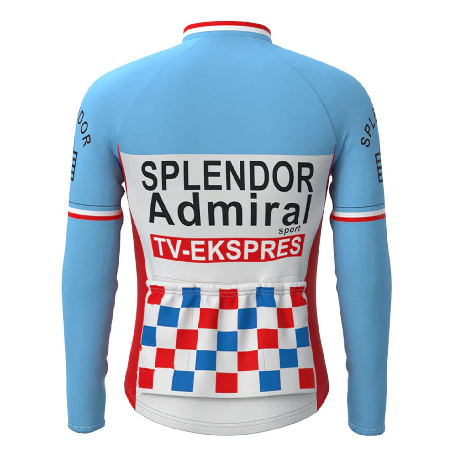 SPLENDOR Blauw Vintage Lange Mouw Fietsshirt Top