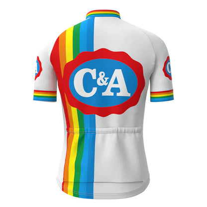 C&amp;A Rainbow Vintage Fietsshirt Top met Korte Mouwen