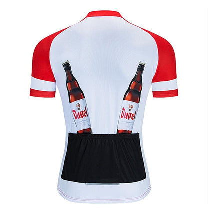 Bier Duvel Rood Heren Grappig MTB Korte Mouw Fietsshirt Top