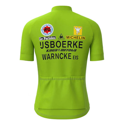 IJsboerke Groen Vintage Korte Mouw Fietsshirt Top