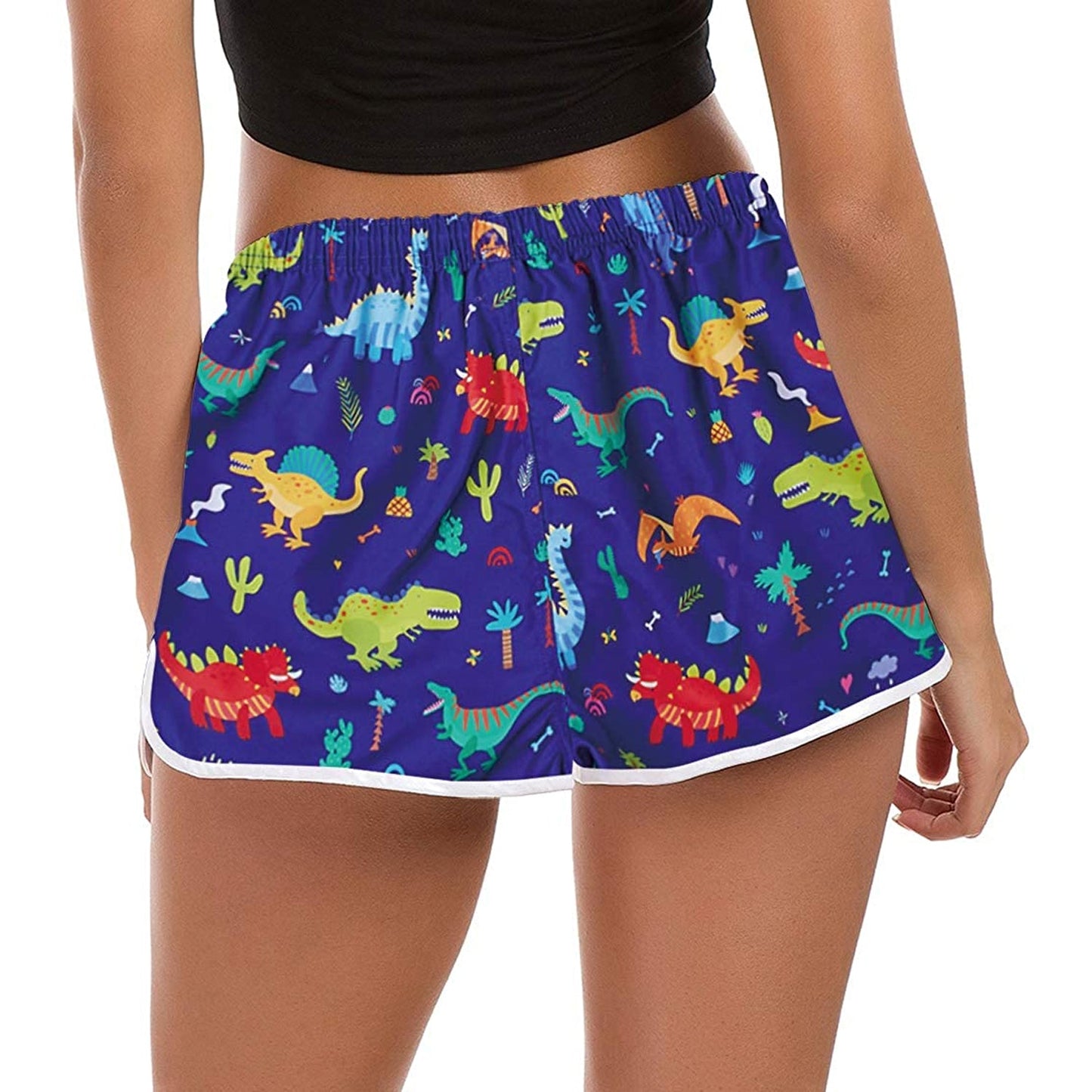 Lustige Boardshorts mit süßen Dinosauriern für Damen