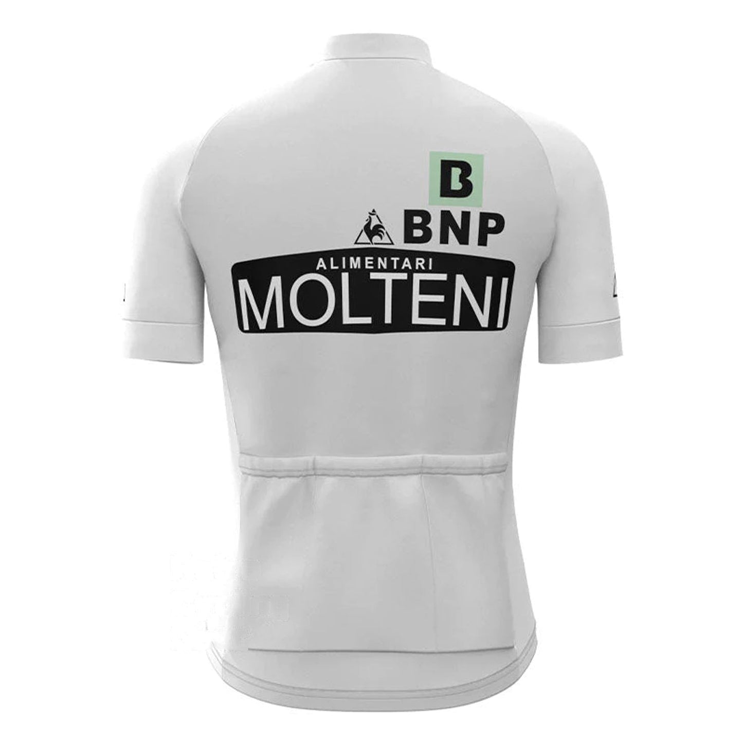 Molteni Wit Vintage Korte Mouw Fietsshirt Top