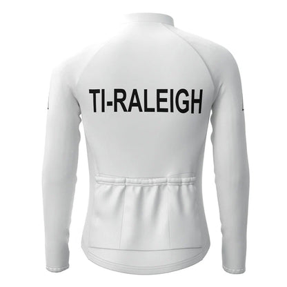 TI Raleigh – Weißes Vintage-Langarm-Radtrikot