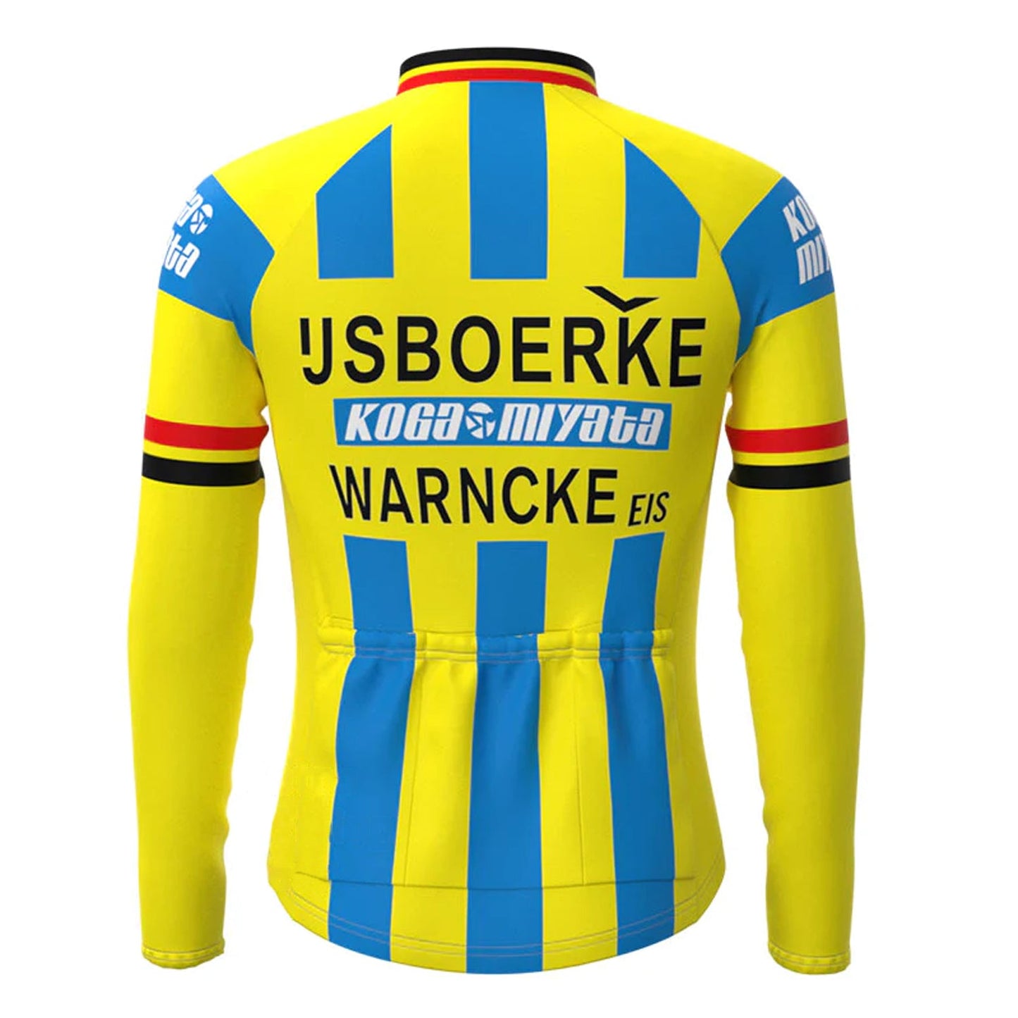 IJsboerke Geel Vintage Lange Mouw Fietsshirt Top