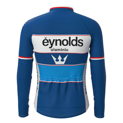 Reynolds – Blaues Vintage-Langarm-Radtrikot-Oberteil