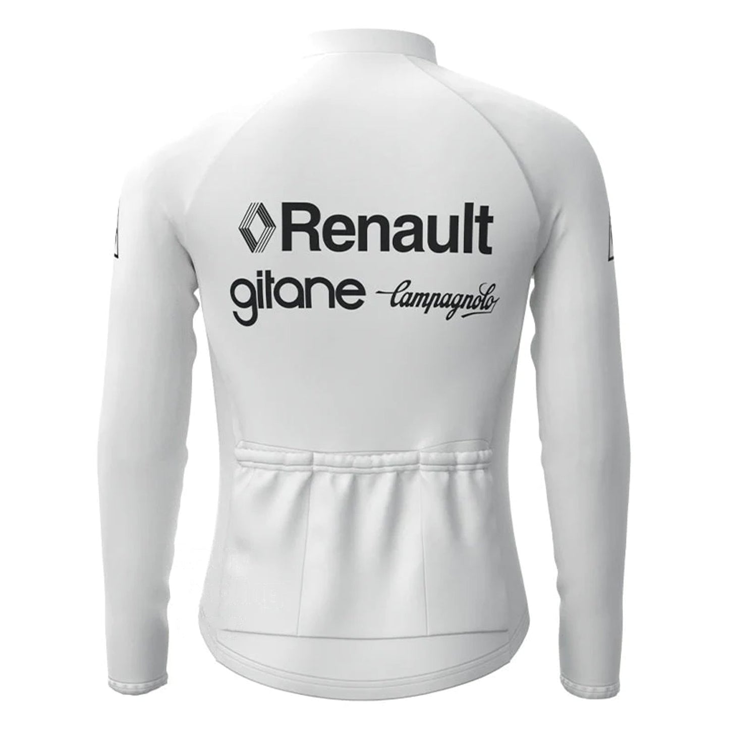 Renault Gitane Weißes Vintage Langarm-Radtrikot Passendes Set