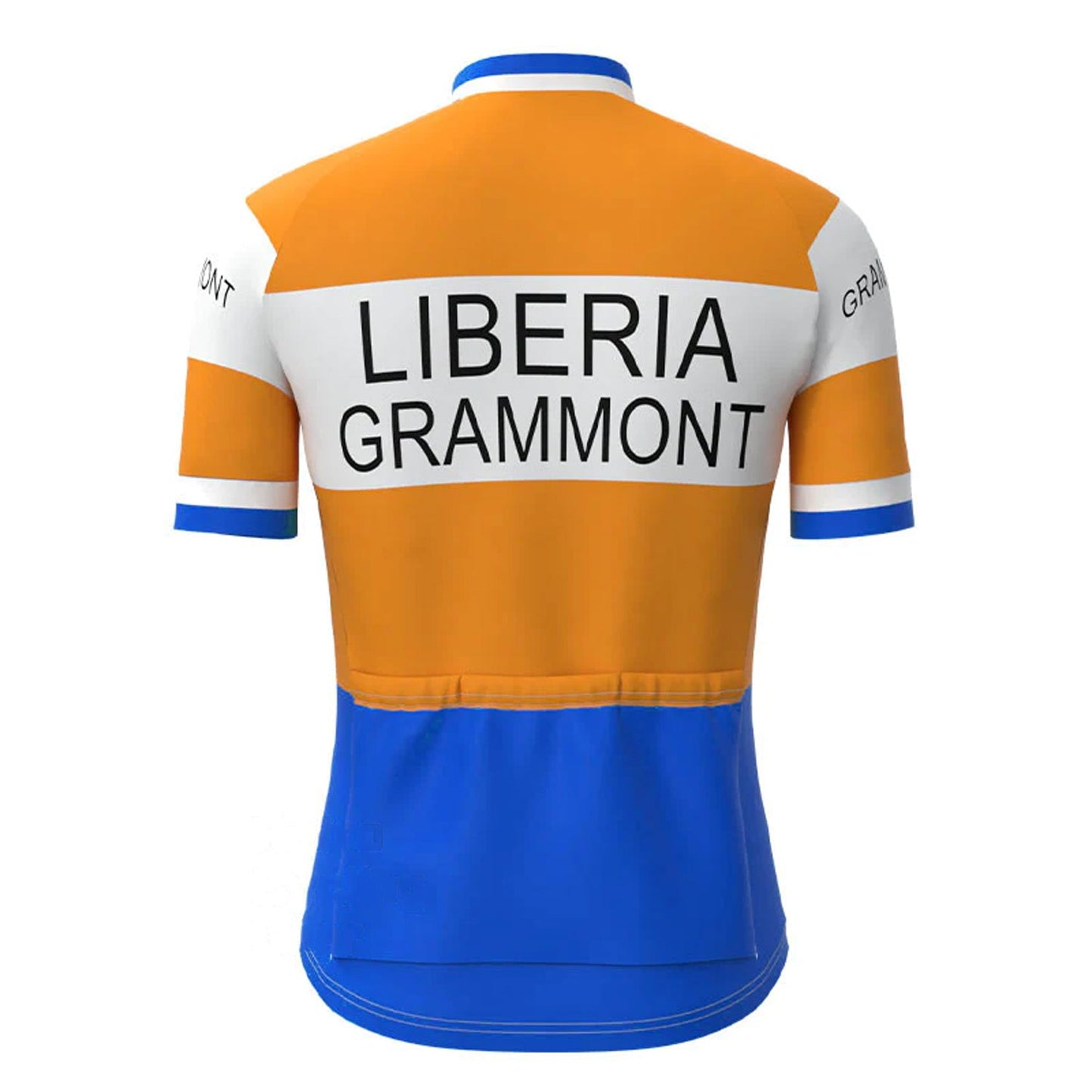 LIBERIA Grammont oranje vintage fietsshirt met korte mouwen