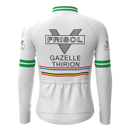 Frisol Wit Vintage Lange Mouw Fietsshirt Top