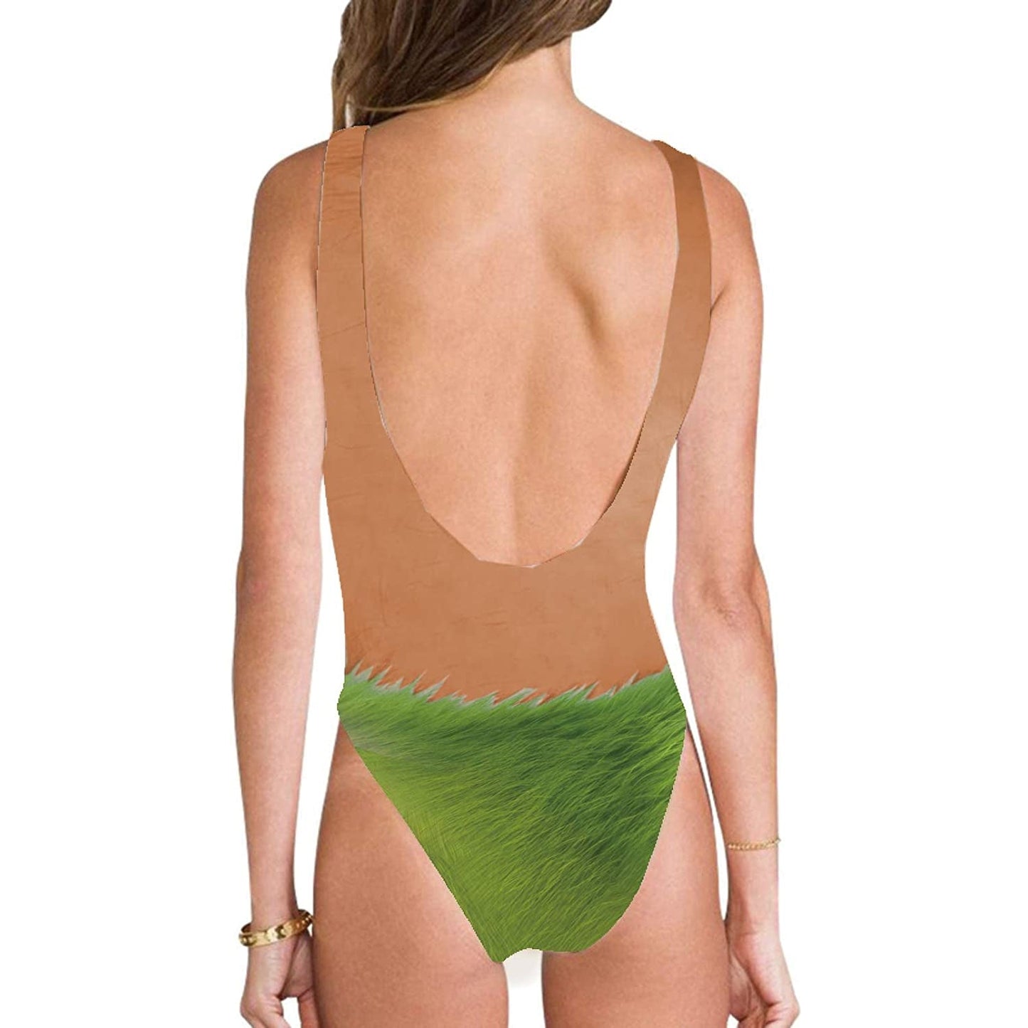 Hairy Chest Green Underwear Funny One Piece Swimsuit