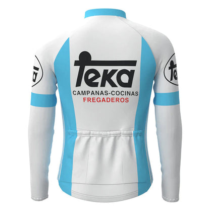 Teka Wit Vintage Lange Mouw Fietsshirt Top