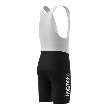 TI Raleigh Schwarze Vintage-Radsport-Trägershorts 