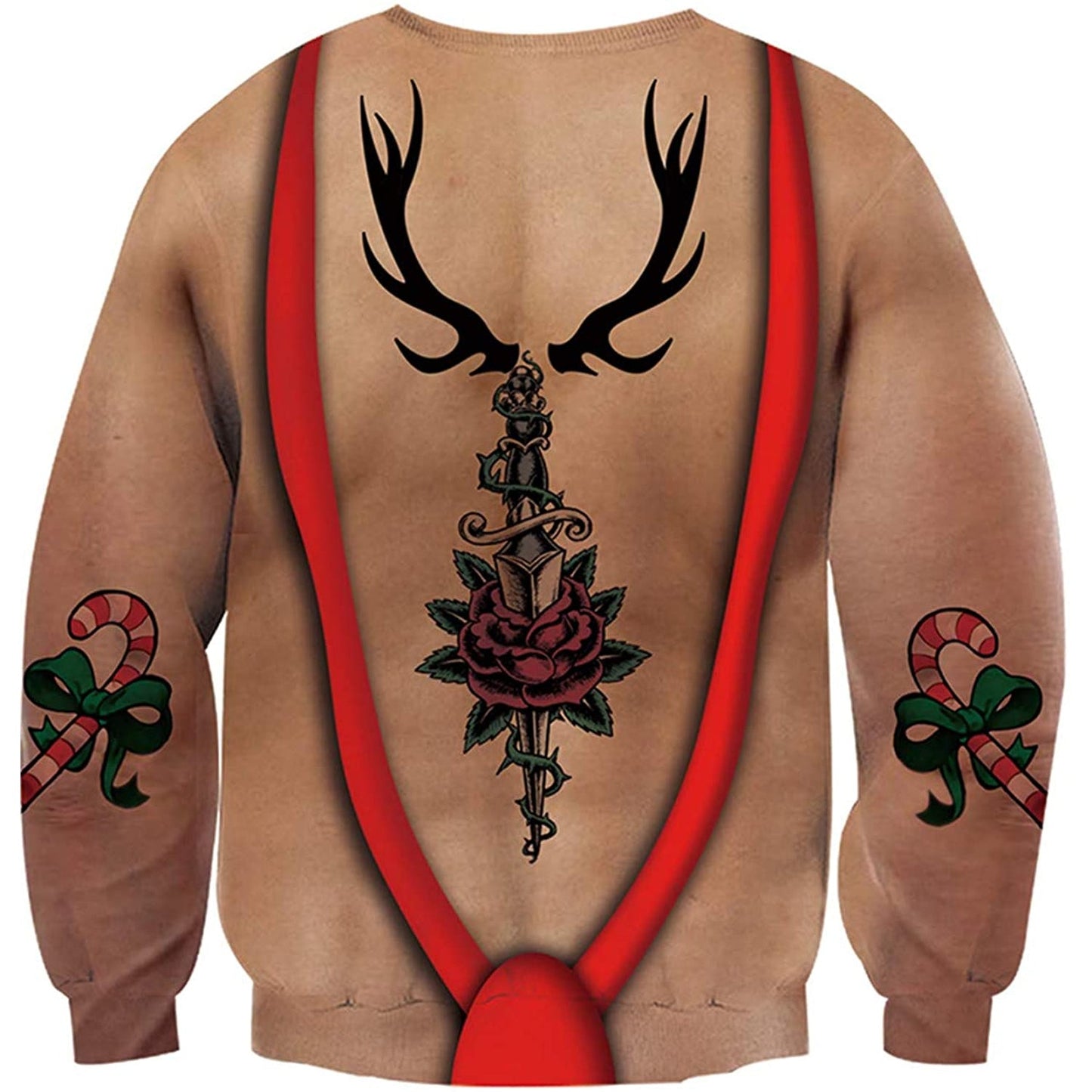 Skull Deer Muscle Ugly Christmas Sweater