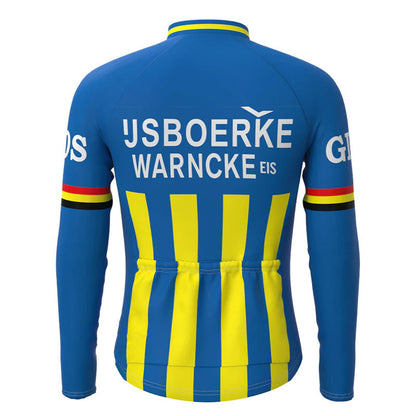 IJsboerke – Blaues Vintage-Langarm-Radtrikot-Oberteil