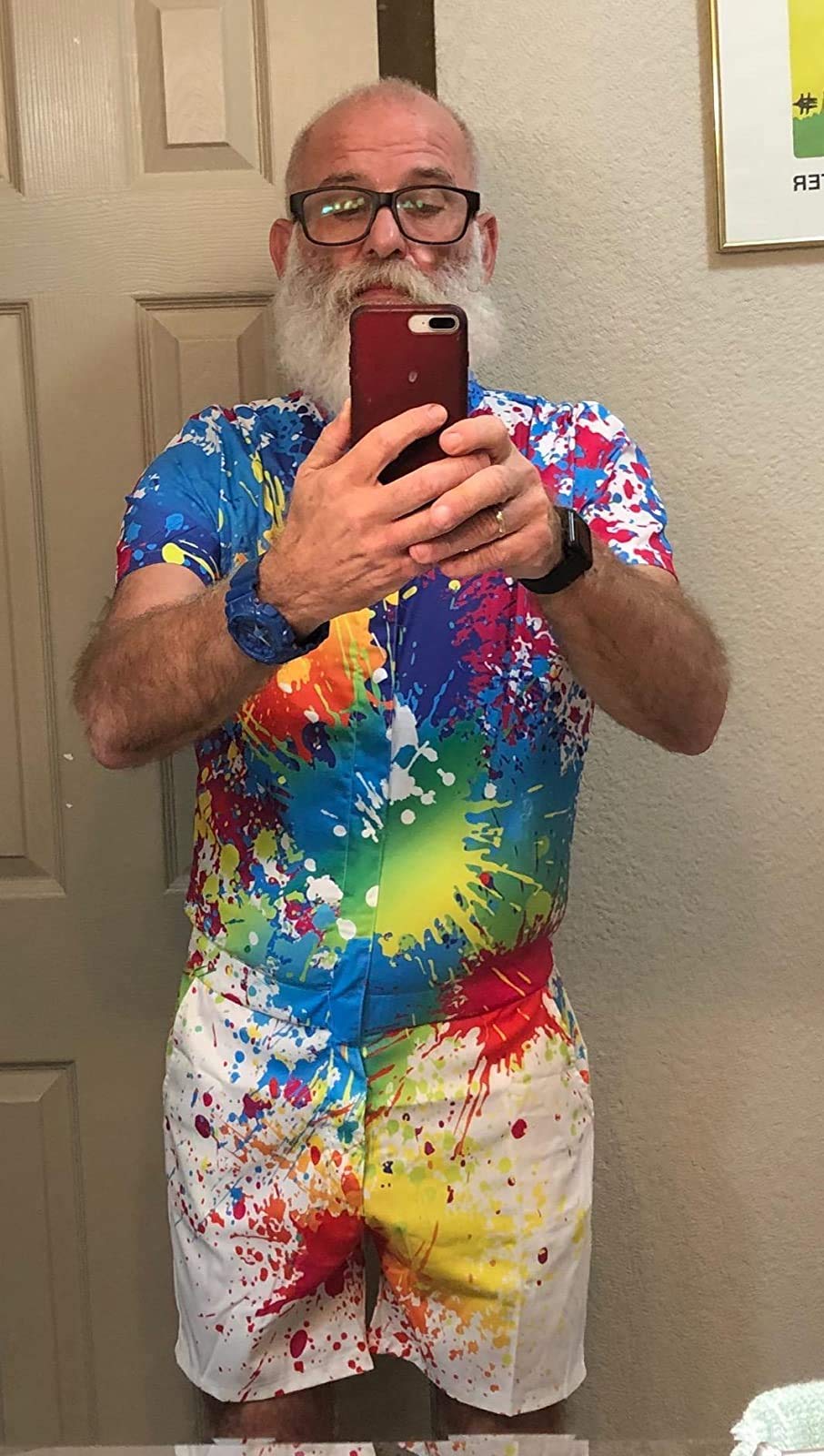 Paint Splatter Funny Male Romper