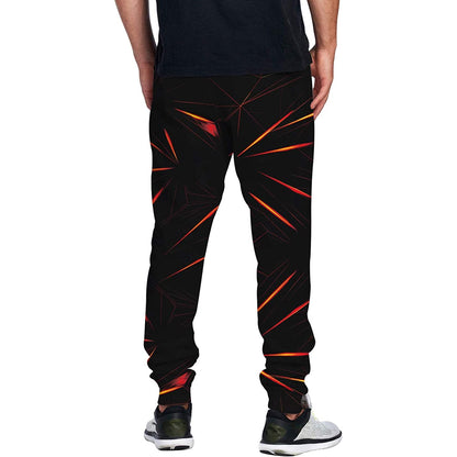 Rode geometrische grappige joggingbroek