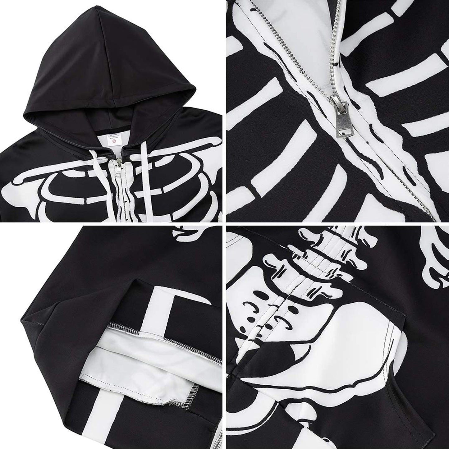 Skeleton Zip Up Hoodie