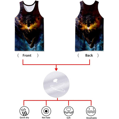 Lustiges Galaxy Wolf Tank Top