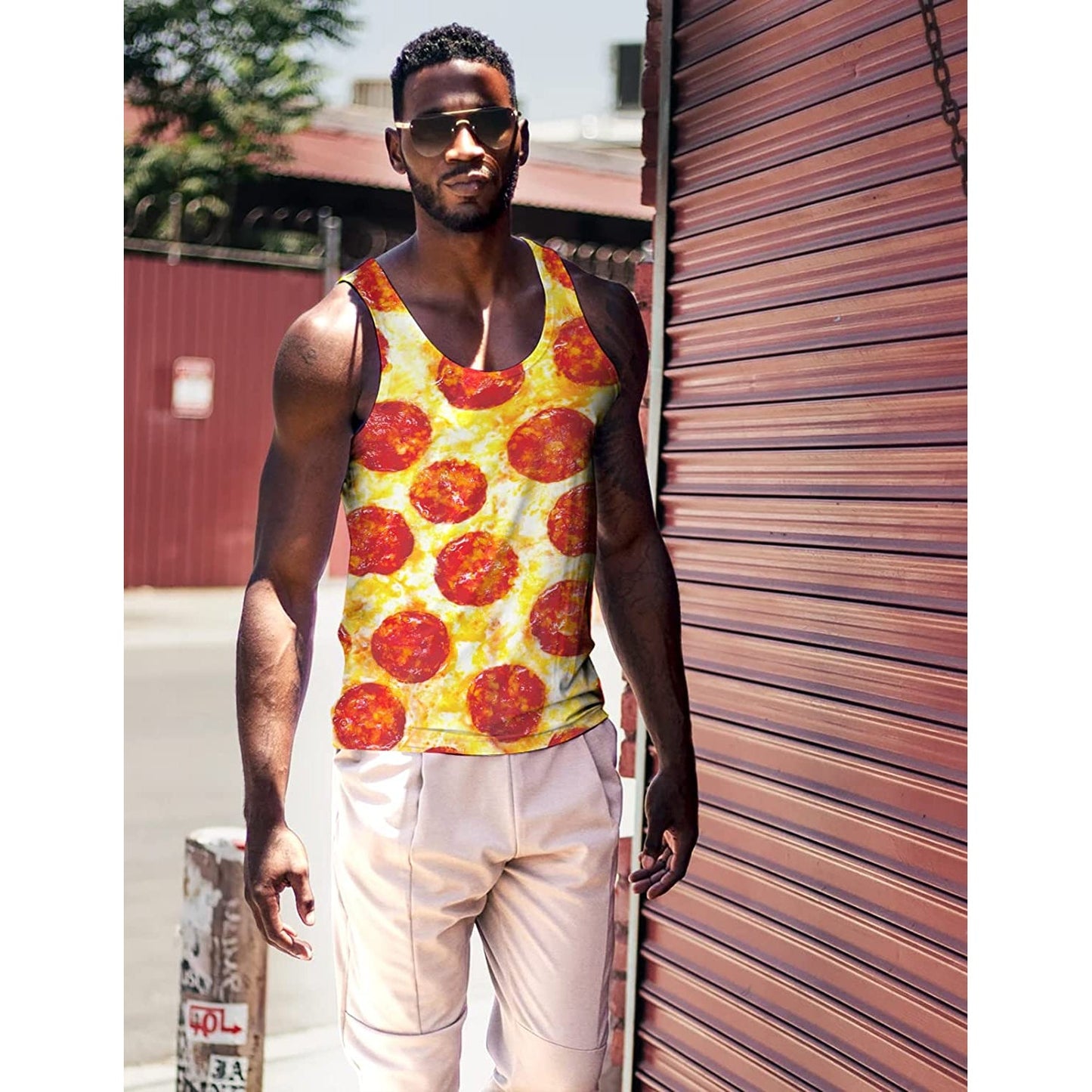 Lustiges Pizza-Tanktop