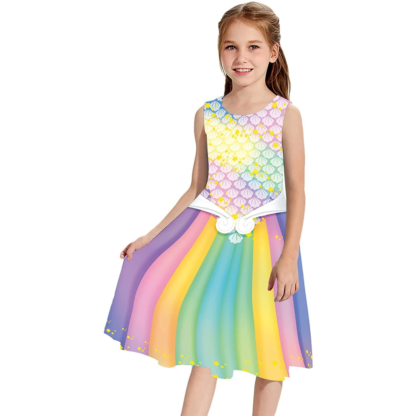 Regenbogen Lustiges Mädchenkleid