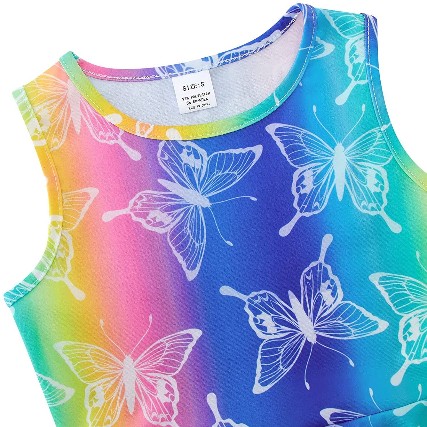 Regenbogen Schmetterling Lustiges Mädchen Kleid