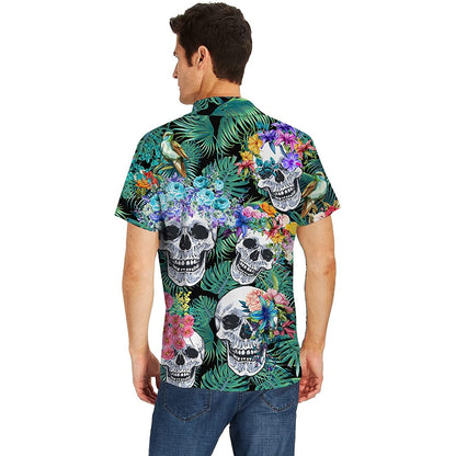 Floral Skull Funny Hawaiian Shirt