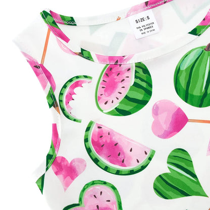 Lustiges Mädchenkleid mit rosa Wassermelone