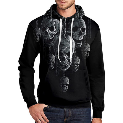 Zwarte kettingschedel grappige hoodie