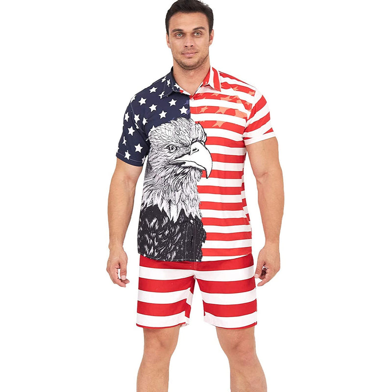 American Flag Eagle Funny Hawaiian Shirt