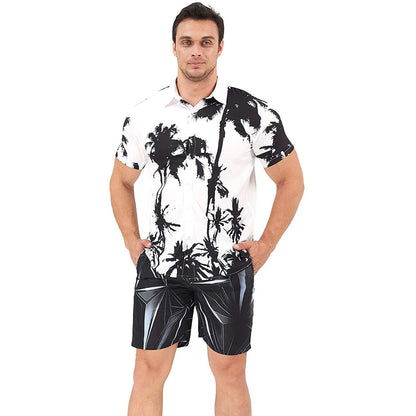 Palmboom Wit Grappig Hawaiiaans Shirt