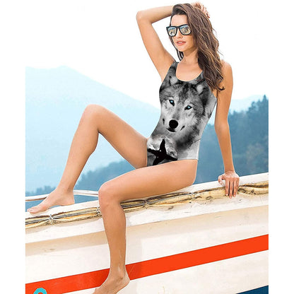 Wolf Funny One Piece Swimsuit