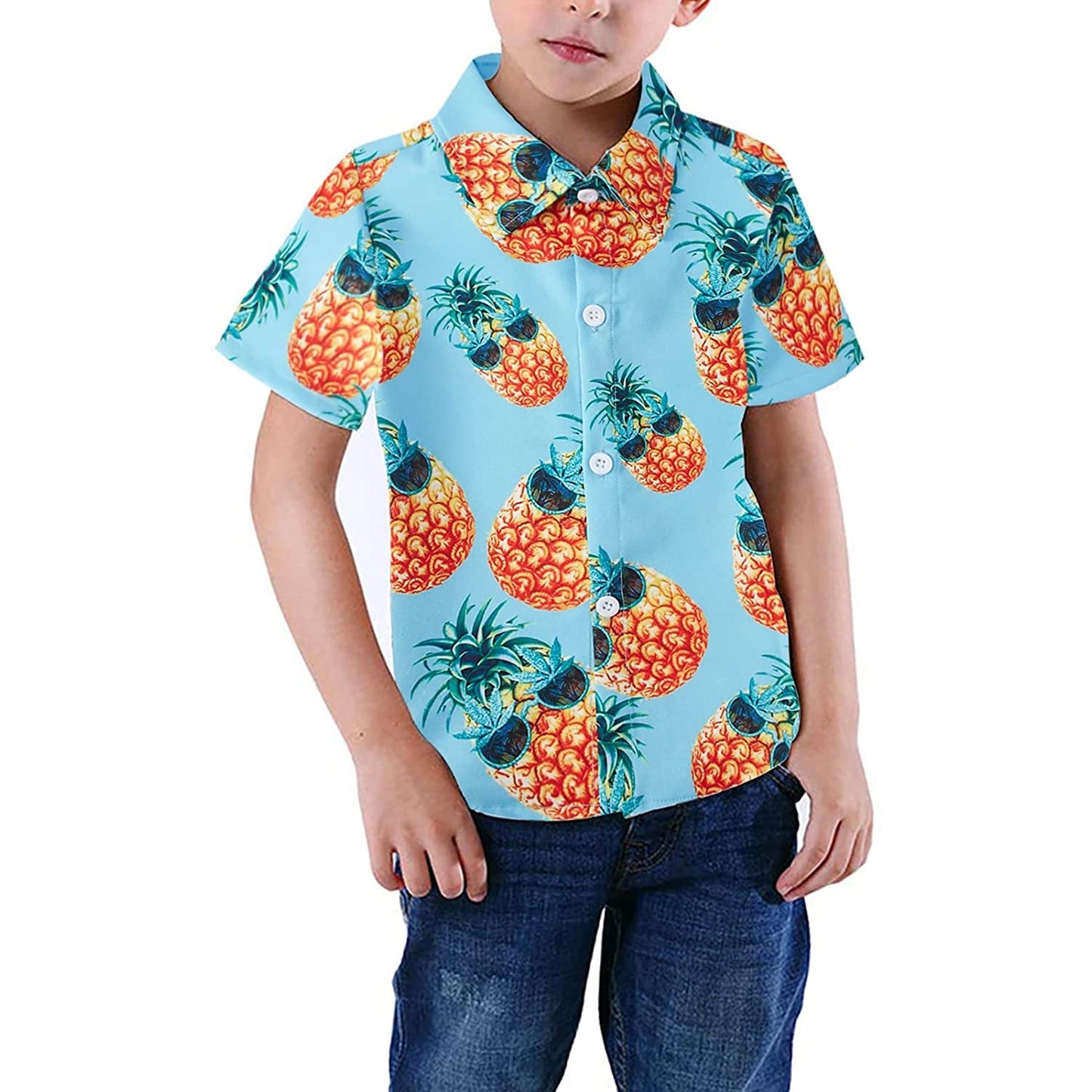 Blue Pineapple Funny Toddler Hawaiian Shirt